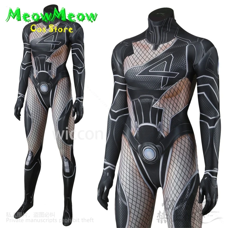 أنيمي لعبة المنافسين تأثيري سوزان سو ستورم ريتشاردز زي القوطية مثير الأسود الدانتيل متابعة بذلة ارتداءها الباروكات هالوين مخصصة #5