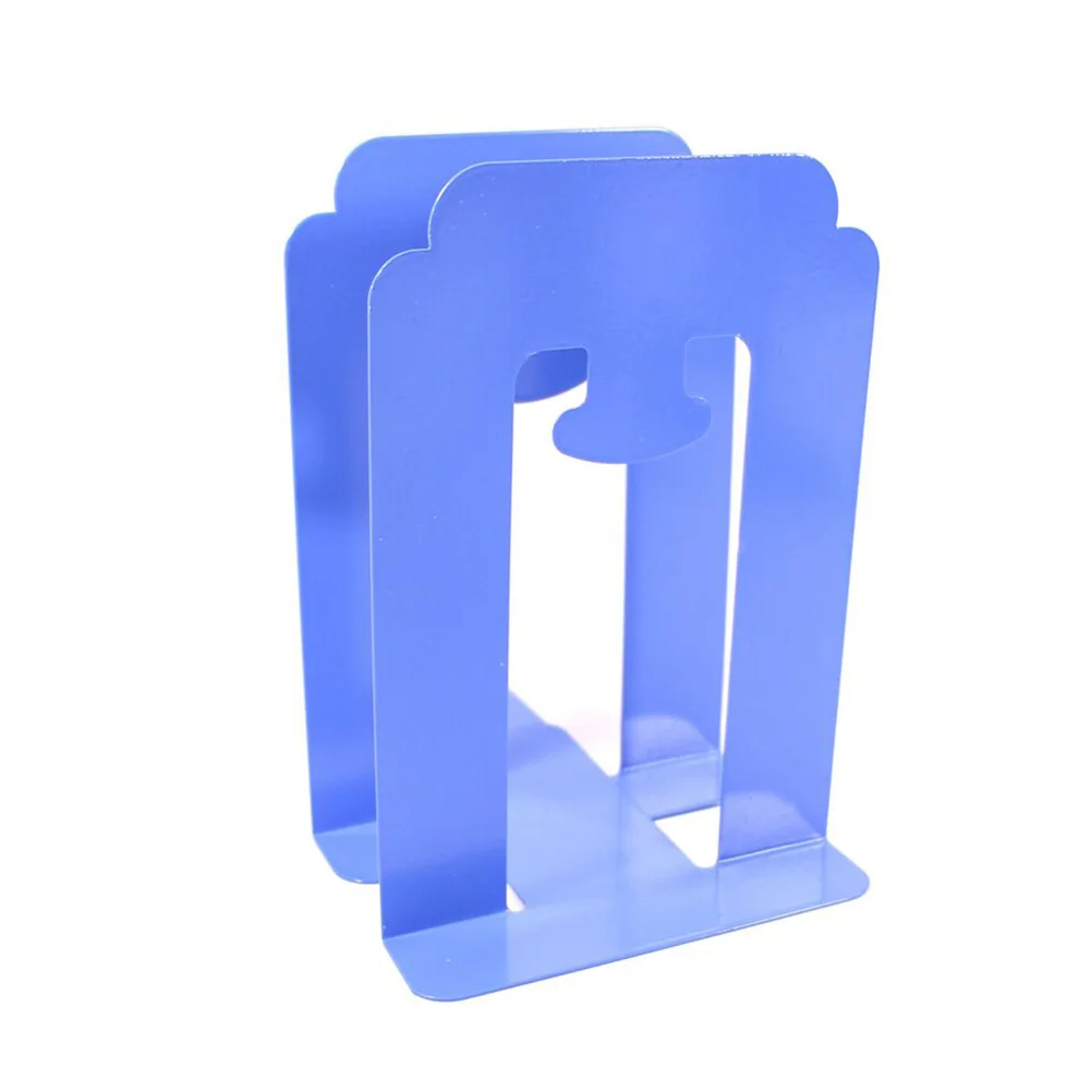 

4pcs Iron Blue Metal Book Supports Nonskid Base For Shelves Home Office Library Bookends Shelves Bookends Nonskid