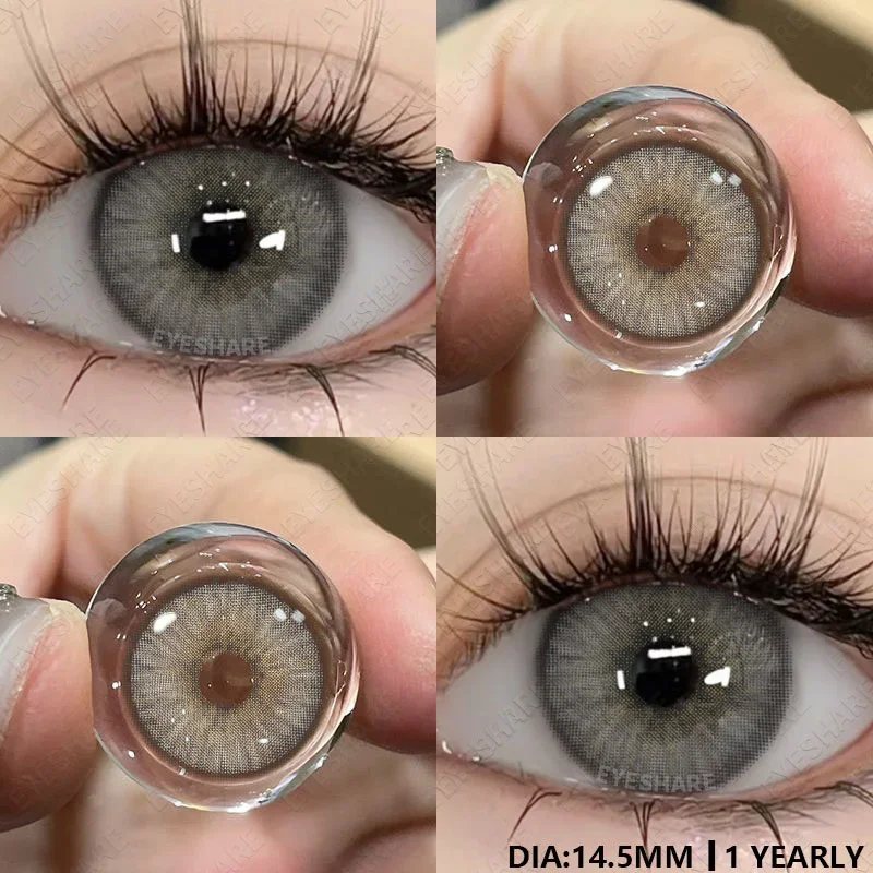 EYESHARE 1 пара цветных контактных линз по рецепту, зеленые линзы для близорукости, серые линзы для зрачков, натуральные контактные линзы для глаз