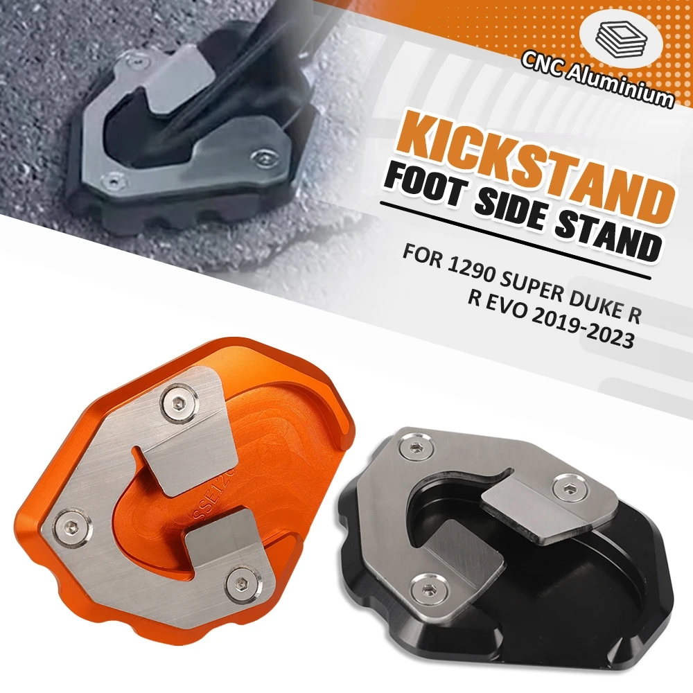 Motorcycle CNC Kickstand Sidestand Stand Extension Enlarger Pedal Footrest For 1290 Super Duke R Evo 2019 2020 2021 2022 2023