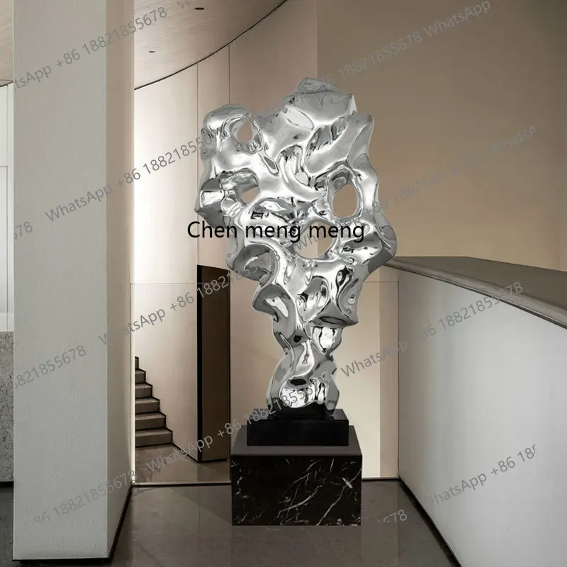 

Abstract modern simple hotel lobby floor ornament resin electroplating entrance decoration