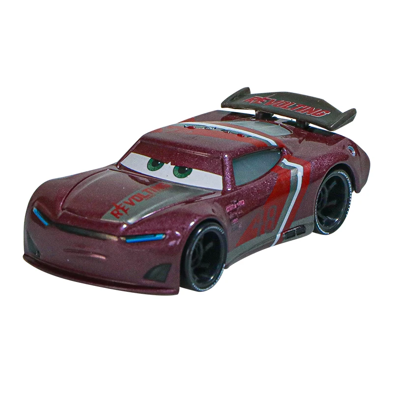 Disney Pixar Cars 2 3 Lightning McQueen Racing Series Cars 1:55 Diecast Metal Alloy Model Car para niños, regalo de Navidad, nuevo