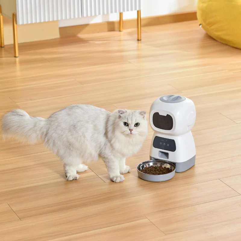 Intelligent Feeding Device For Pets With Visible Capacity Automatic Feeding Device For Pets Cats And Dogs