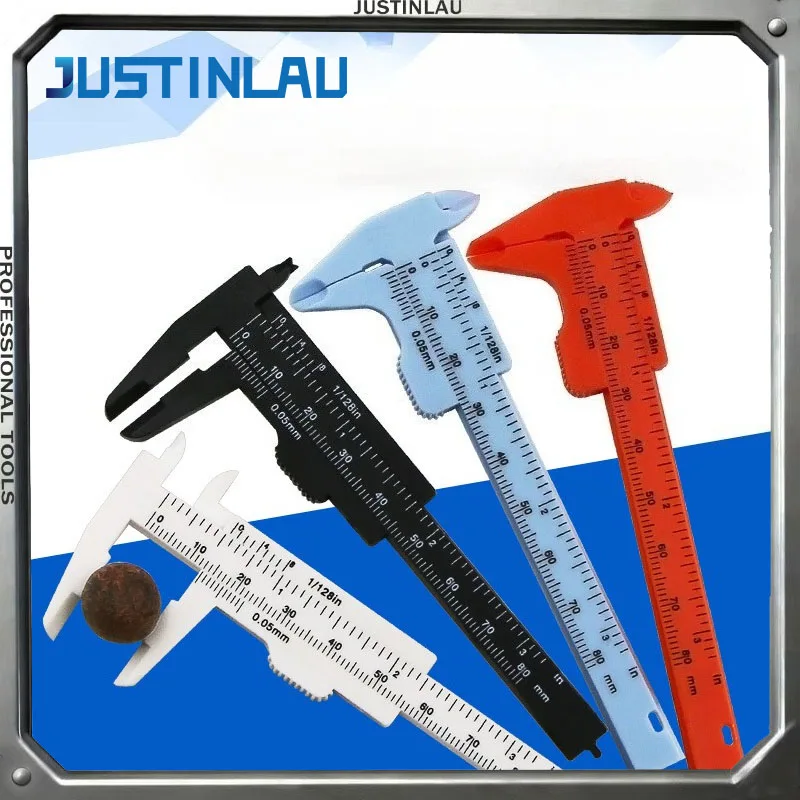 

JUSTINLAU 1PC 0-80mm Dual Scale Plastic Vernier Caliper for Measuring Cultural Toy Student Caliper Mini Measuring Tool Hand Tool