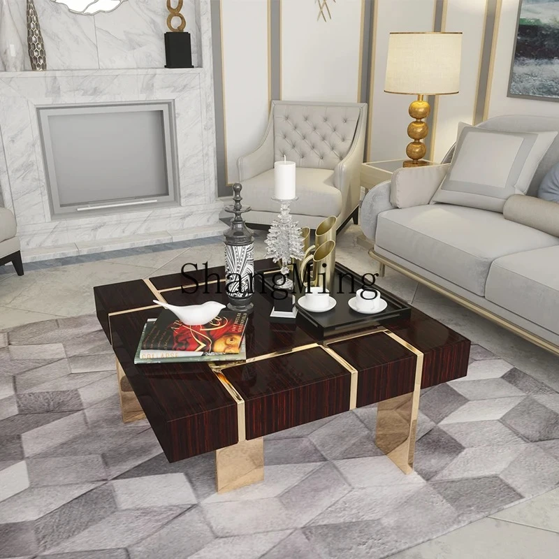 

FG modern stainless steel tea table coffee table living room household small apartment coffee table