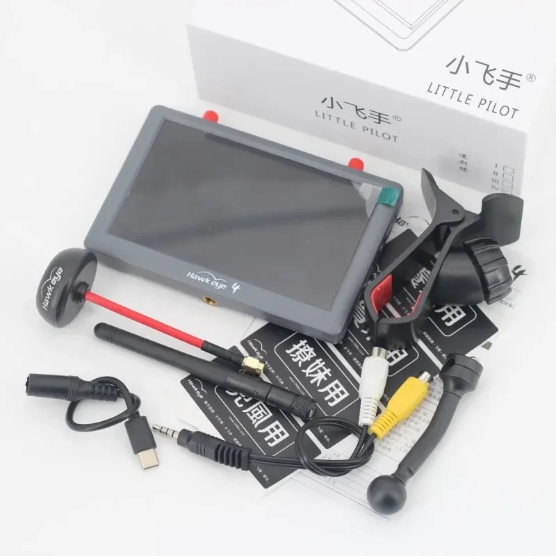 ホークアイリトルパイロット 4 5.8 グラム 48ch ダイバーシティデュアルレシーバー 5 インチ 800x480 700lux 内蔵 Dvr Fpv モニター Rc ドローン車両用
