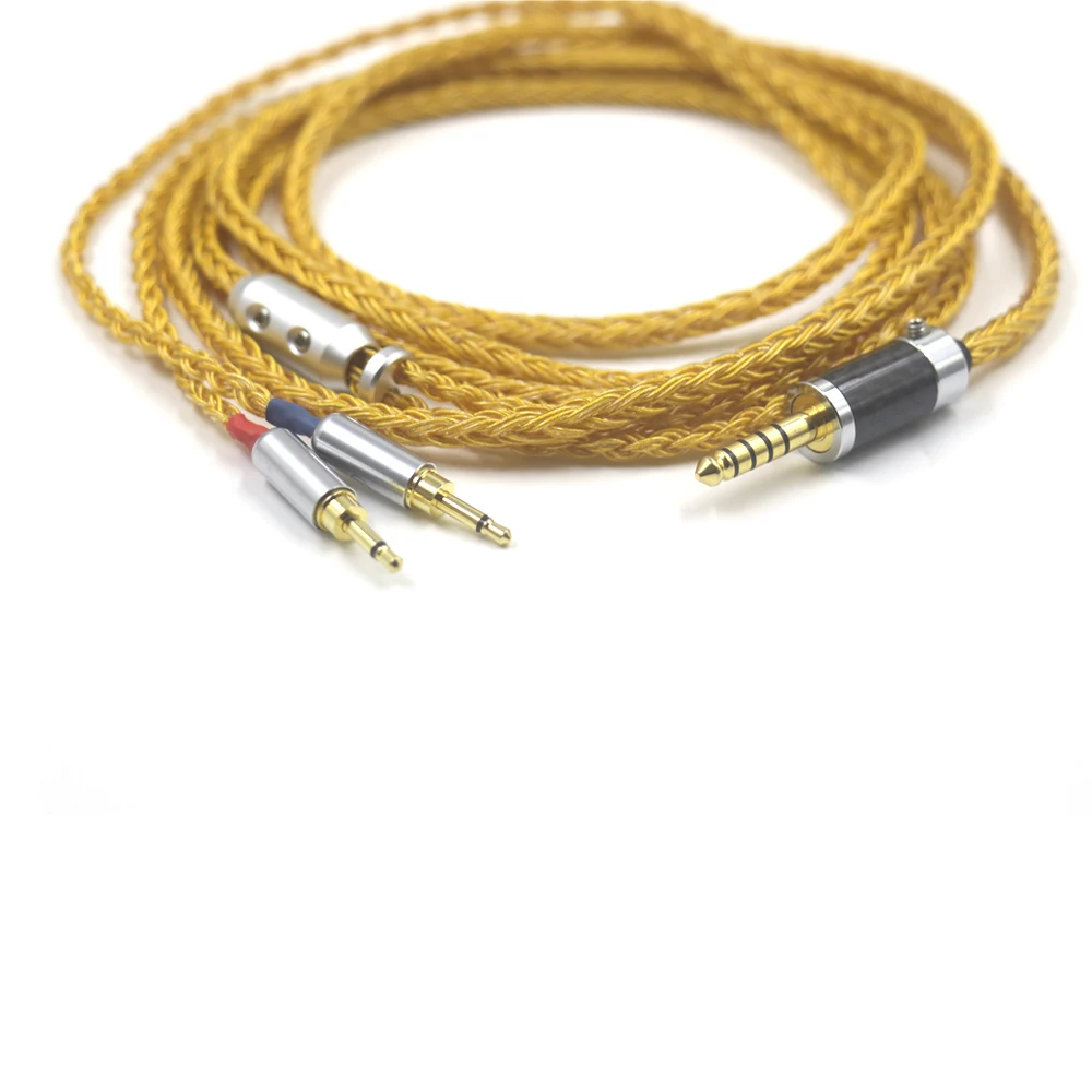 Auriculares chapados en oro de 16 núcleos, Cable de equilibrio XLR/3,5/4,4mm para Sonus Faber PRYMA Sivga Oriole SV021 1MORE H1707 Monolith M1060C