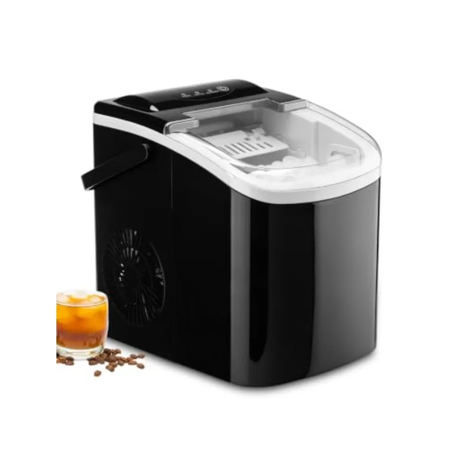 Ice Maker Countertop, Portable Ice Cube Machine, 15kg/33lbs Daily Capacity, 9 Cubes Ready in 6-13 Mins, with Viewing Window, fo