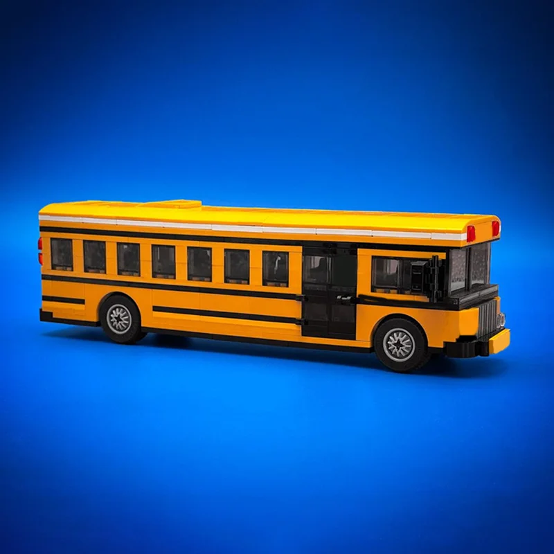 517PCS MOC Transporter School Bus Modular Model Building Blocks Stacking Bricks Creative Toys Kid Gift Diy Educational