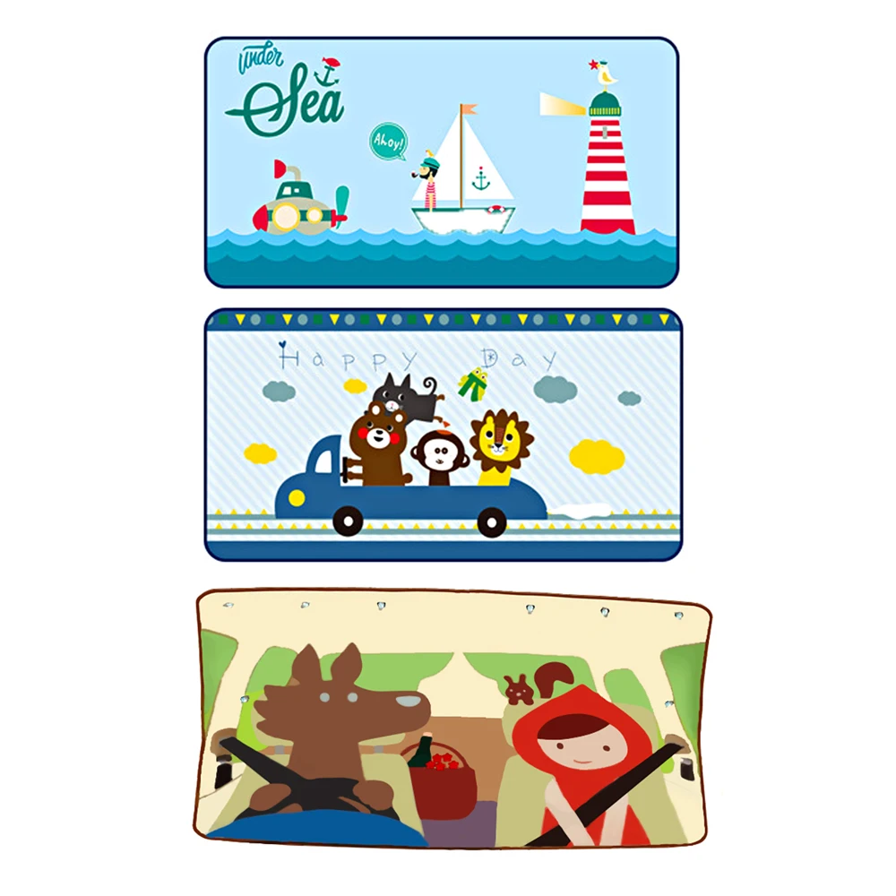 

Car Portable Folable Rear Window Cartoon Sunshade Suction Cup Interior Rear Windshield Sun Protection and Heat Insulation Baffle