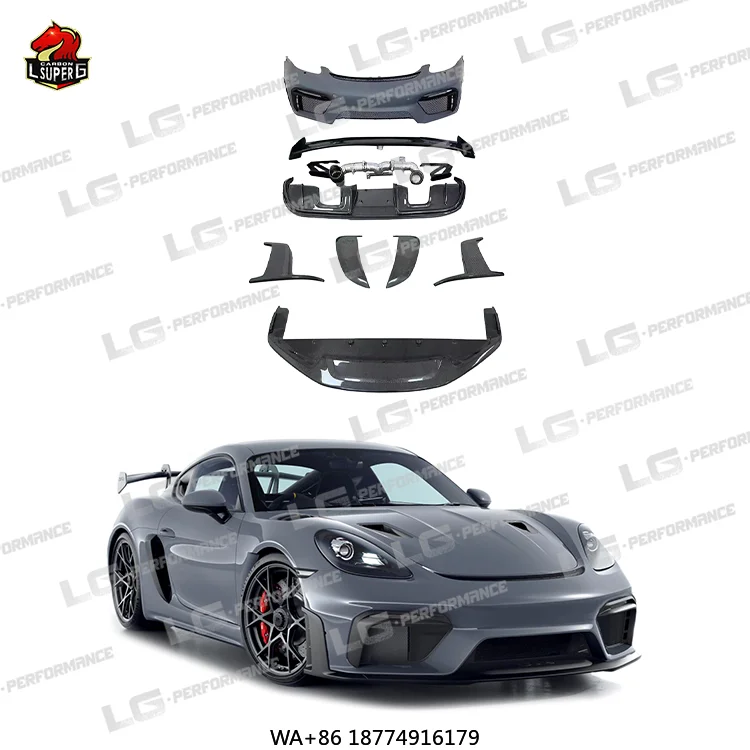 

Комплект кузова в стиле RS для бампера Boxster 718, передняя губа, задний диффузор, вентиляционный спойлер, автомобильный бампер