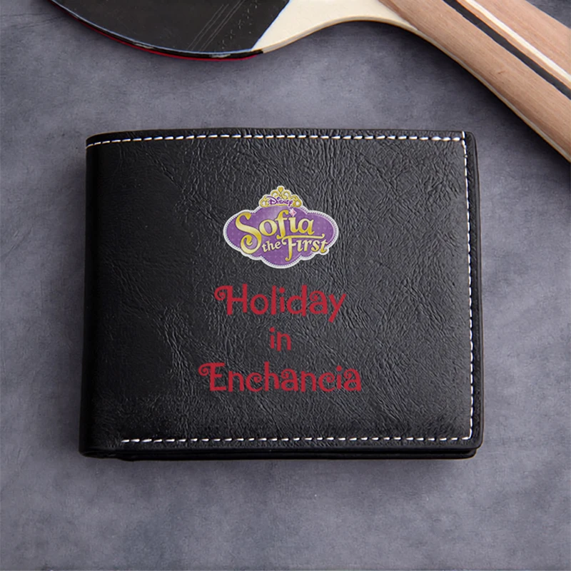Sofia the First Holiday in Enchancia Premium PU Leather Men's Wallet Lightweight Durable Compact Design