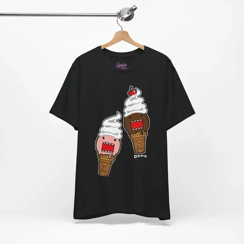 Ice Cream Domo Kun Tshirt - Unisex Emo Scene y2k Fashion Tee