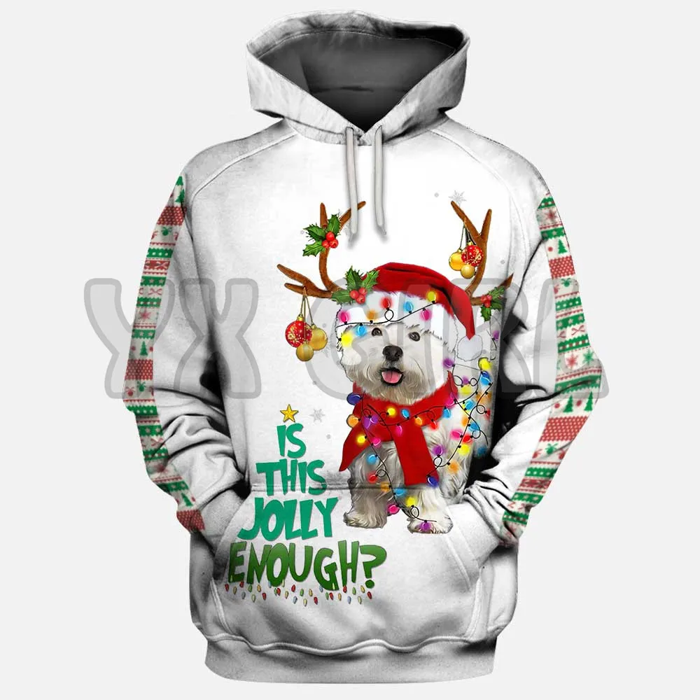 Is This Jolly Enougr Christmas  3D Printed Hoodies  Unisex Pullovers Funny Dog Hoodie Casual Street Tracksuit