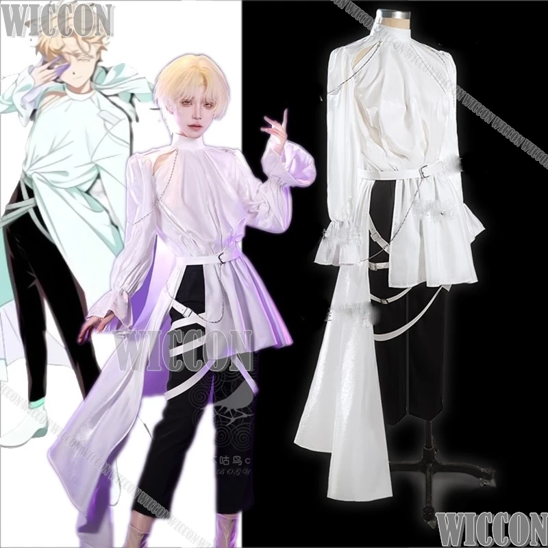 Alien Stage Luka Cosplay Costume pour homme, perruque, haut, pantalon, anime, idole, dos nu, jeu de rôle trempé, paupières, Halloween, carnaval, média, personnalisé