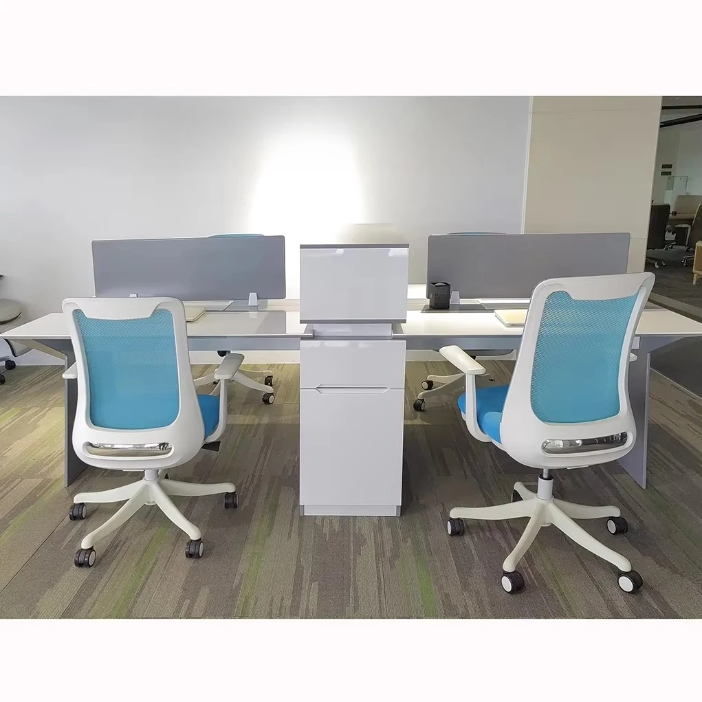 Modular with File Cabinet Feature Fashion Baking Paint Customized Modern Office Workstation Screen High Quality MDF