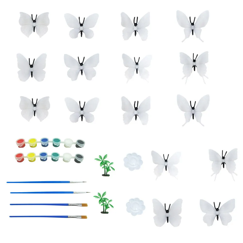 1Set Paint Your Own Butterfly Craft Kit for Kids Creative DIY Arts and Crafts Set Stimulates Imagination Improves Fine Motor