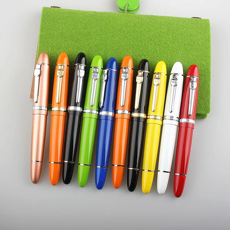 Jinhao 159 قلم حبر ممارسة الخط 0.5 مللي متر مكتب توقيع إيريديوم الذهب القلم ، الذهب والفضة مقاطع القلم القرطاسية هدية القلم