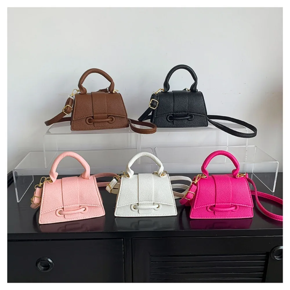 High Quality Fashion PU Leather Bag Solid Color Shoulder Crossbody Bag Cute Buckle Square Bag Hand Carry Small Bag Messenger Bag