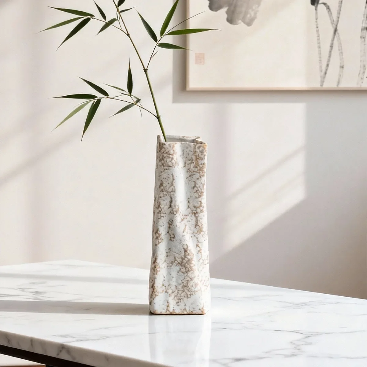 CAPIRON Wabi Sabi Rusty Texture Ceramic Vase Vintage Retro Minimalist Flower Pot Home Decor Table Centerpiece Ornament Office