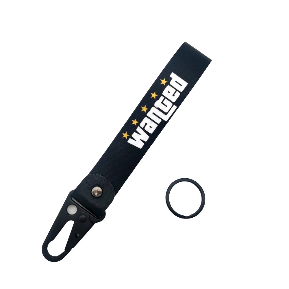 JDM Racing Japan Schlüsselanhänger aus besticktem Nylongewebe mit fünf Sternen, Schlüsselanhänger mit Stahlfederclip, Schlüsselband, Schlüsselanhänger-Zubehör – Detail 18