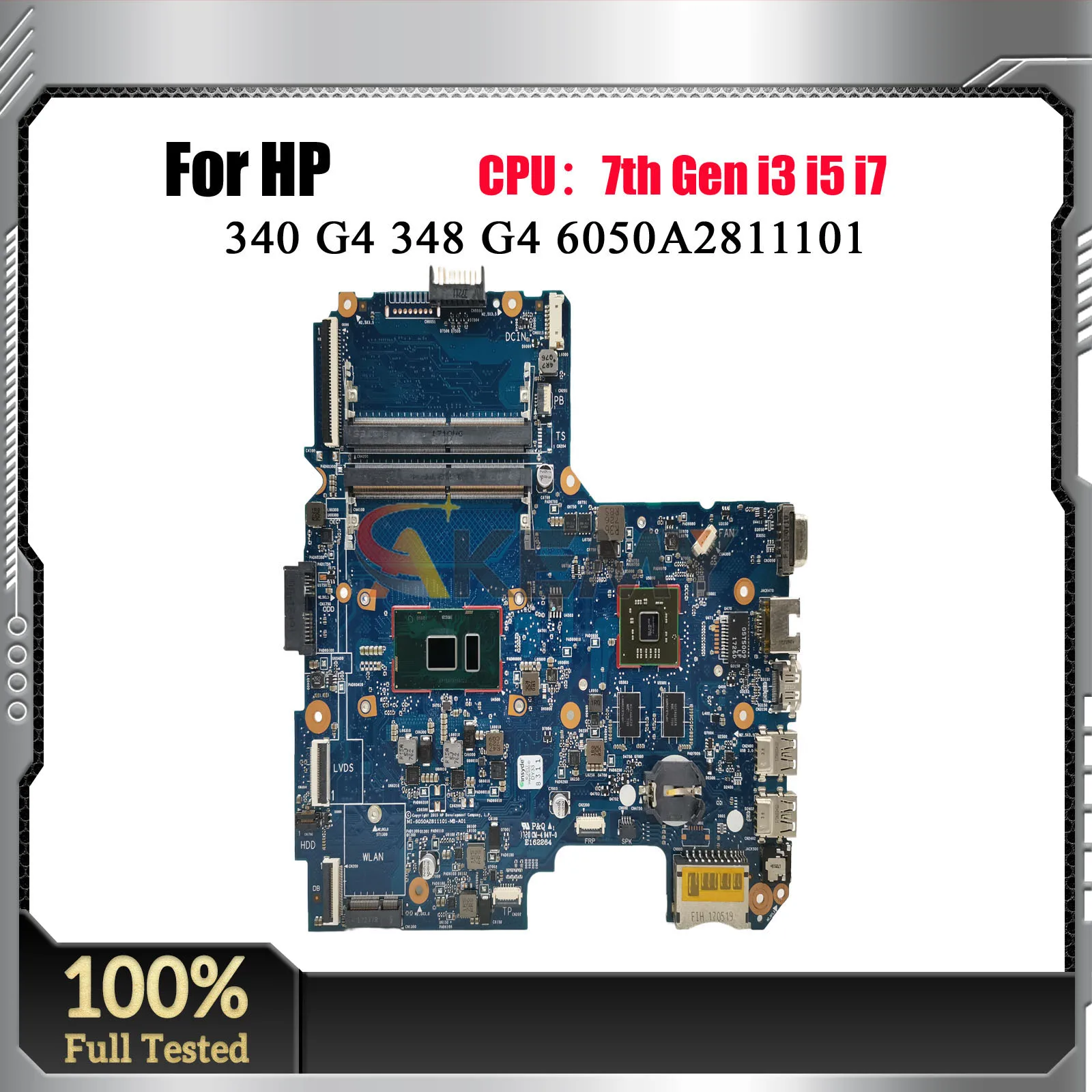 6050A2811101 Laptop Motherboard For HP 340 G3 348 G3 With i3 i5 6th/7th CPU V2G DDR4 913103-601 100% Fully Mainboard 100% Tested