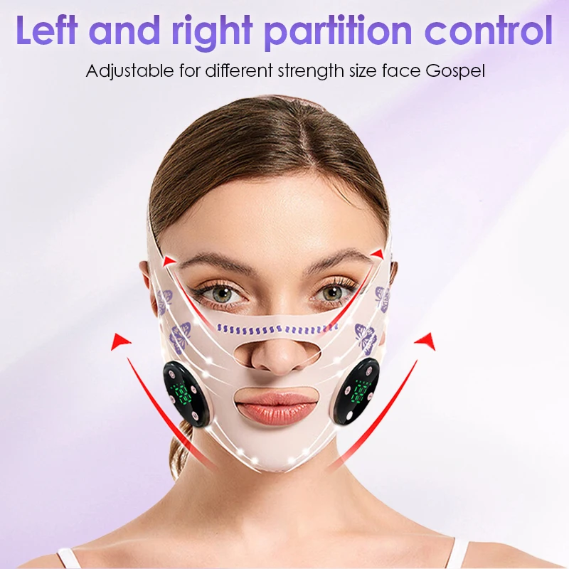 Face EMS Strap V Line Mask Face Lifting Debice 5 Modes Double Chin Reduce Double Chin Up Patch Chin Strap V Shaped Massage Belt