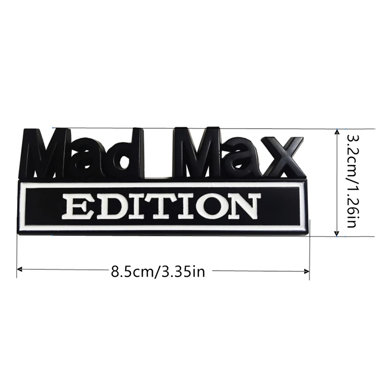 Car Styling 3D Mad Max Edition Metal Chrome Zinc Alloy Adhesive Emblem Decorative Badge Funny Decal Auto Accessory