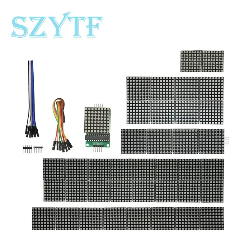 1 / 2 / 4 / 8-bit MAX7219 60×60 Dot Matrix Module Microcontroller LED Display Module For DIY KIT With Cable