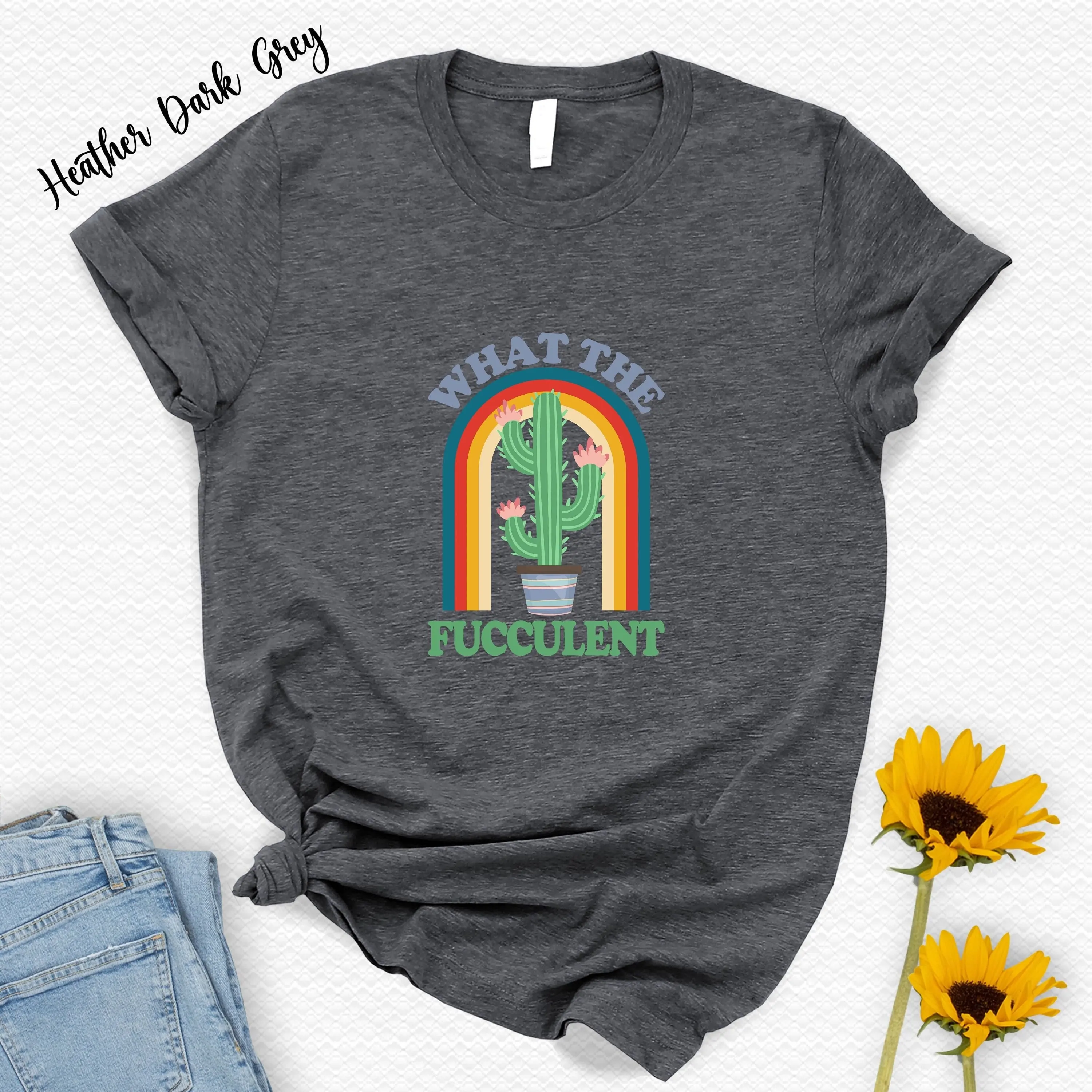 

What The FucculenT T Shirt For Her Plant Lady Women Gardening Lover Succulent