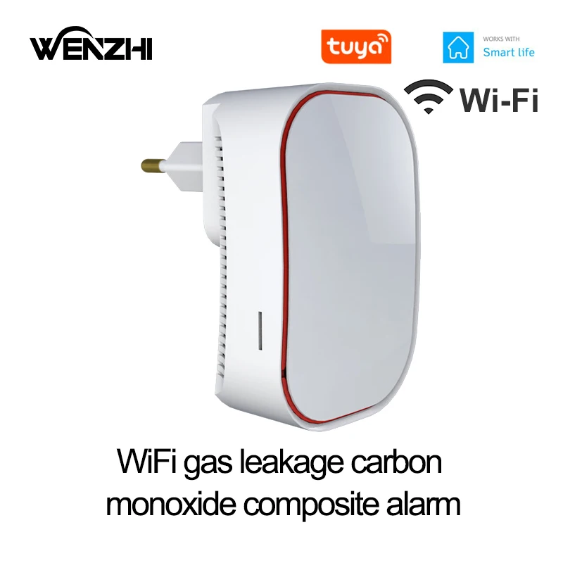 Wifi CH4 Natural Gas Leak Sensor Carbon Monoxide Detector CO Siren Alarm Home Kitchen Safety And Protection Tuya Smart Life