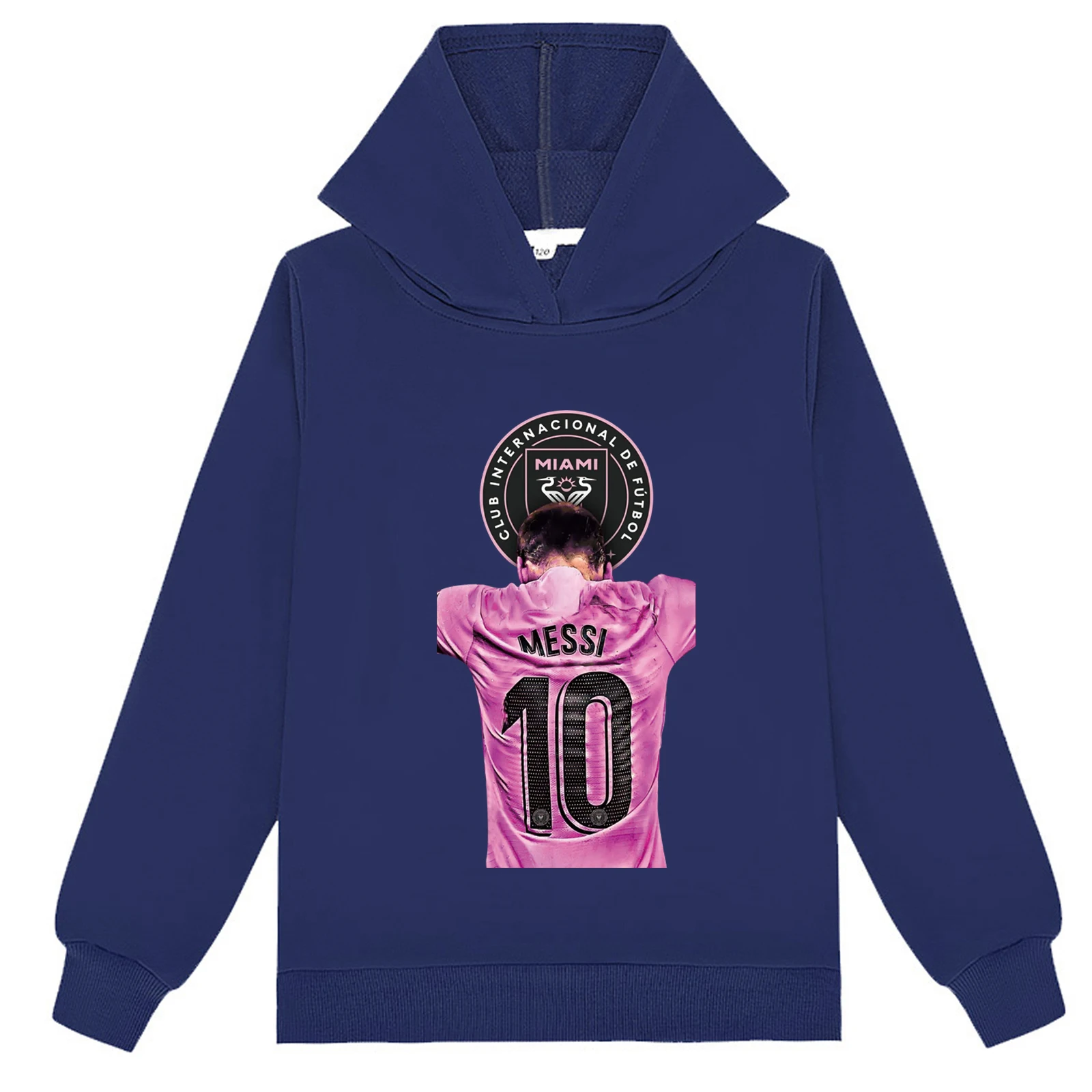 Little Boy Girl Mes-si Cómodas camisetas de manga larga, sudadera novedosa de otoño para niños, sudaderas con capucha de moda en 2 a 14 años