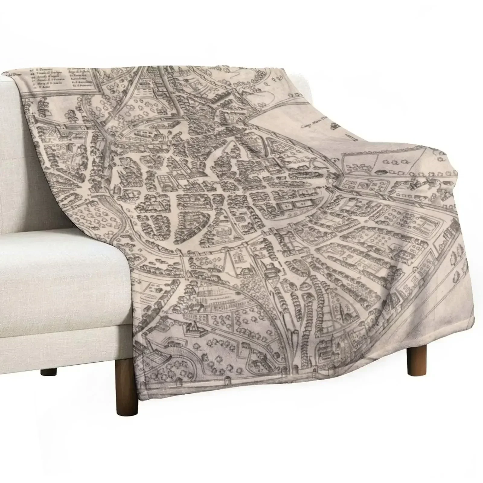 Mapa vintage de Vicenza, Italia (1588), manta cálida y suave para sala de estar