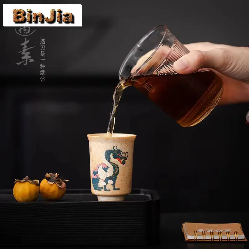 80Ml Dunhuang Cultural Creative Tea Cup High End Ceramic Smelling Fragrant Chinese Coffee Mug Household Kung Fu Teaset Gift
