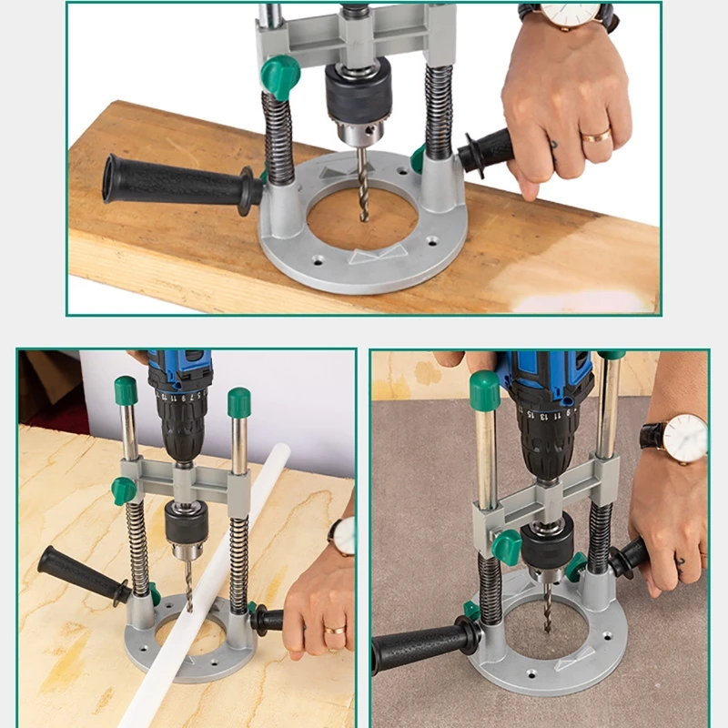 Imagem -05 - Guia de Broca Ajustável Rotary Electric Drill Stand Anexo com Broca Chuck Mini Woodworking Bench Drill Stand 1.5 Mm13 mm