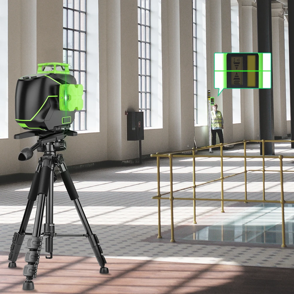 Huepar S04CG-L 4D 16 Lines Green Beam Self Laser Level With Manual Pulse Mode