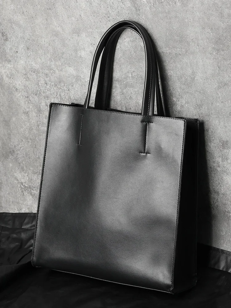 Men\'s Vertical Large Capacity Handbag Simple Fashion Trendy Individual Mother Bag Commute Business Computer Bag