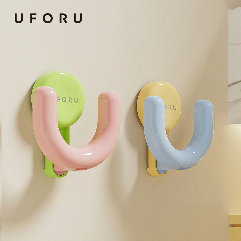رف شبشب UFORU Dopamine Style Sucker - حامل جداري للحمام بدون مثقاب مع تصريف |   تخزين متعدد المشاهد
