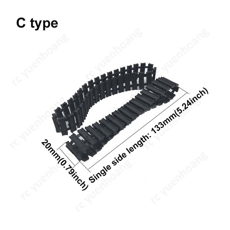 Simulierte Gummikette, verdickte Schneewheel-Schienen, DIY-Modellzubehör für ferngesteuerte Bagger/Schneetank/Off-Roader
