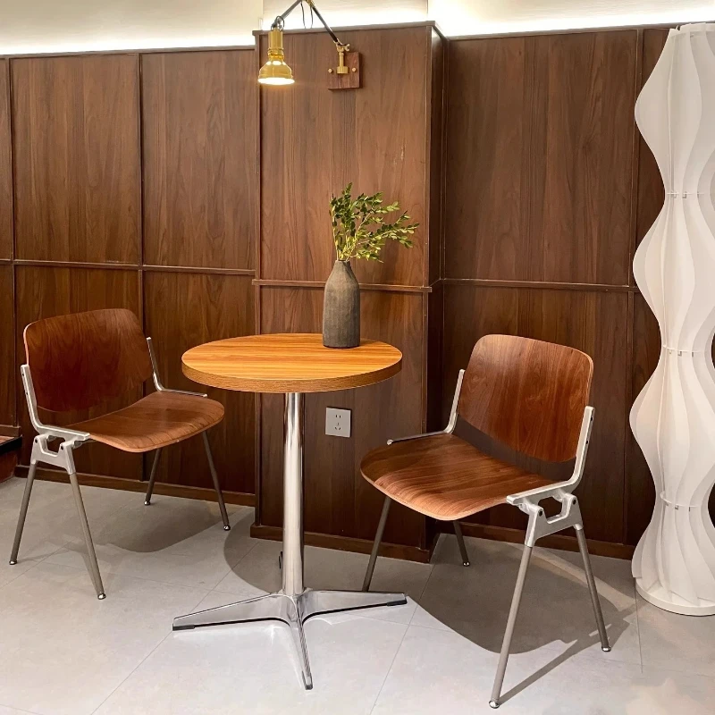 كراسي مريحة متينة مسبقًا من الفولاذ المقاوم للصدأ، كراسي طعام ذات ظهر ممتاز، أثاث مريح ومتين لغرفة الطعام