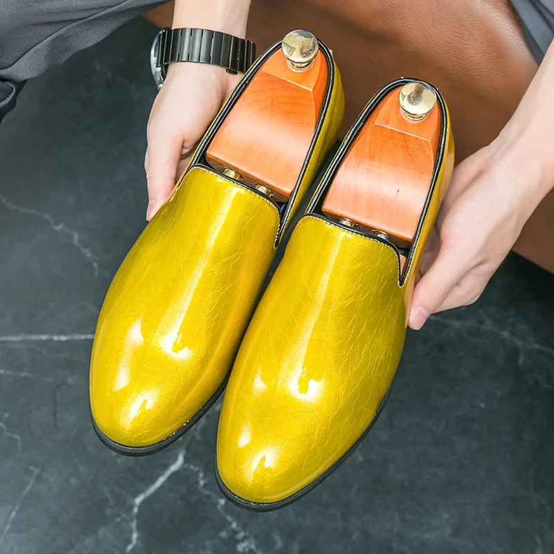 

Men's Leather Shoes Classic Business Dress Shoes High Quality Patent Leather Loafers Fashion Outdoor Casual Shoes Zapatos Hombre