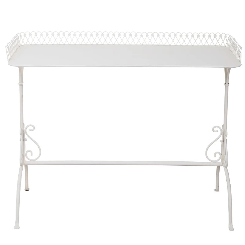 

HJ French Style Bay Window Small Table Balcony Garden Outdoor Storage Rack Long Table B & B