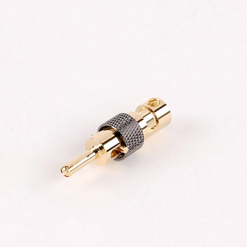 8pcs Free Shipping 24K Gold Plated Self-Lock Brass Banana Plug Audio Male Connector Speaker Amplifier Jack