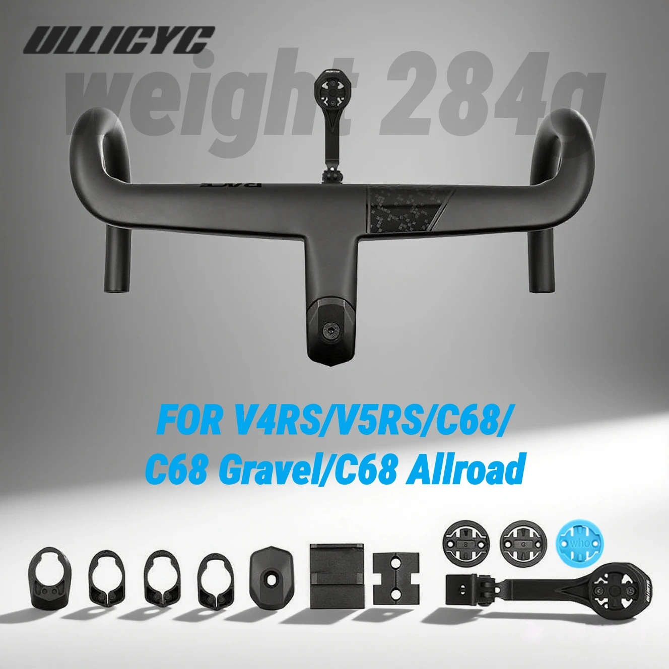 

ULLICYC CC.01 Integrated Carbon Handlebar Full Internal Cable Routing Road Bicycle Cockpit 370mm-430mm For V4RS V5RS C68
