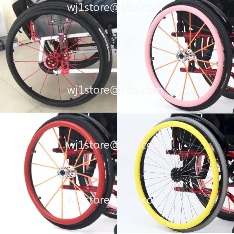 Sports Wheelchair Push Ring Silicone Non-Slip Cover Matte 24inch Protective Cover