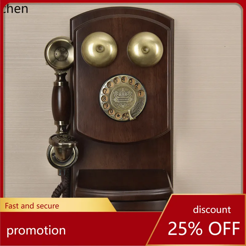 Hxl wall-mounted cordless phone - home use, card-slot, rotary dial