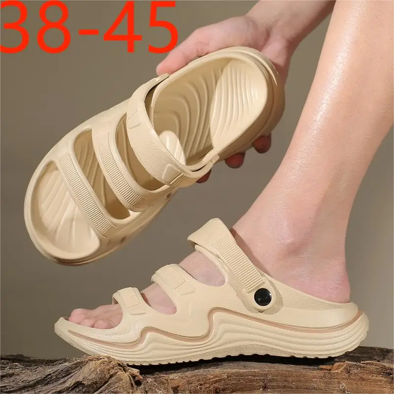 

Men Mesh Breathable Slippers Thick Sole Non Slip Waterproof Lightweight Indoor Home Shower Outdoor Beach Daily Casual Footwear