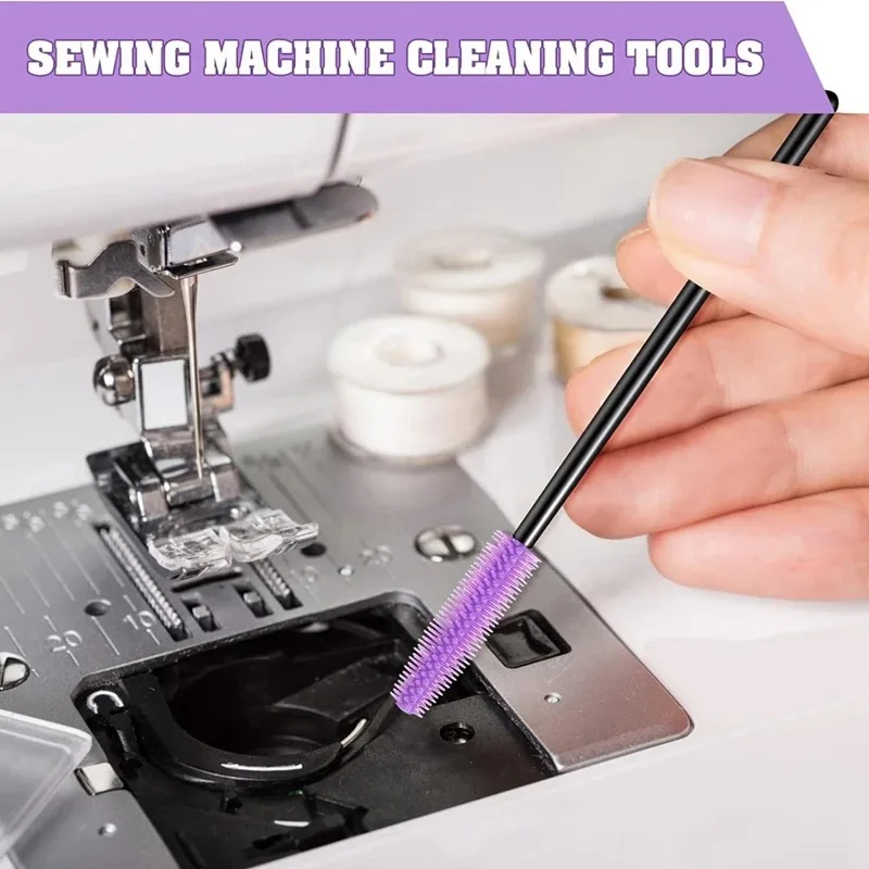 

Силиконовая щетка для чистки швейных машин, многоразовая, для сложности очистки углов и зазоров.
