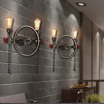 Ways Wall Lamp Is Acted Role Restaurants Balcony Bar Iron Wheel Water Lamps Lanterns