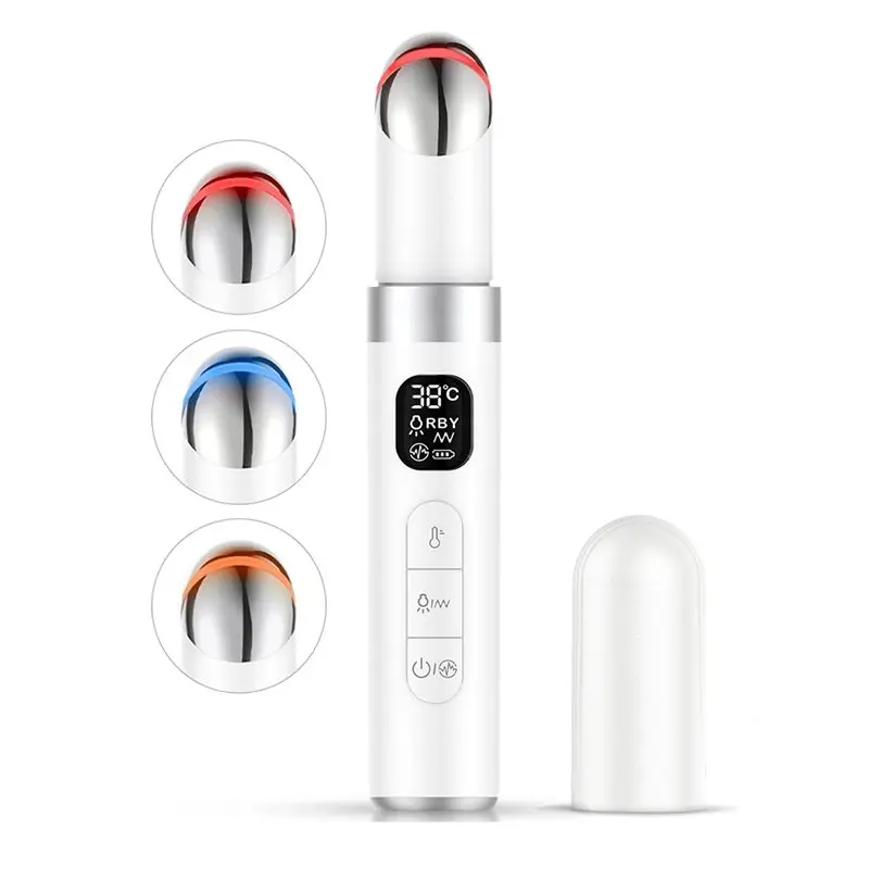 【FUXQ】 masseur oculaire électrique dispositif de beauté EMS microcourant réduire les rides des yeux supprimer les cernes vibrations chaudes soins de la peau